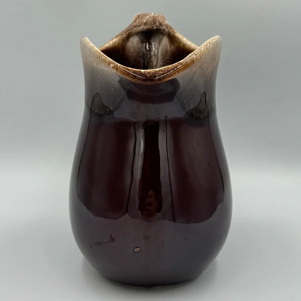 Vintage McCoy 365 Drip Glaze Art Pottery Brown Pitcher USA